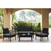 Manhattan Comfort Noli  Steel Rattan 4-Piece Patio Conversation Set with Cushions in Grey OD-CV007-GY